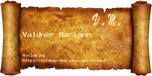 Valdner Mariann névjegykártya